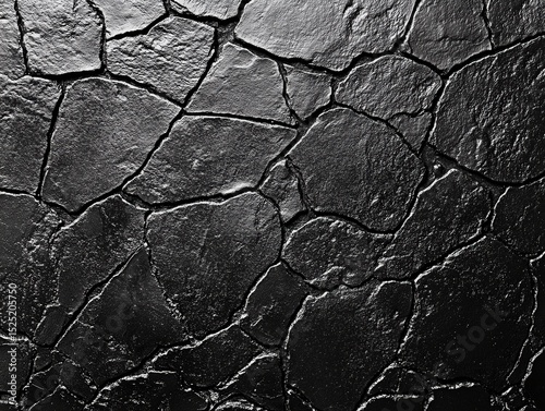 A black and white photo of a cracked surface