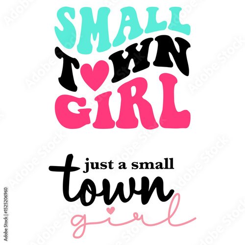 Small Town Girl Retro Typography Design Set