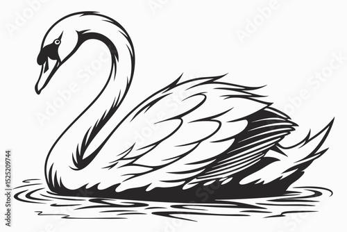 swan silhoette black vector