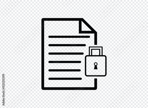 Secure document icon black and white