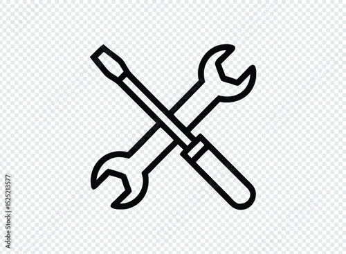 Crossed wrench and screwdriver icon repair tools