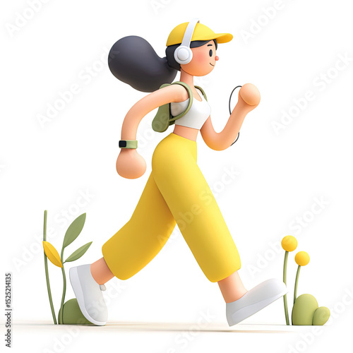 Dynamic Woman Exercising Outdoors