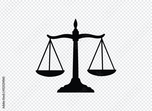 Scales of justice icon black silhouette