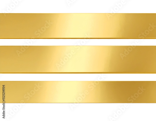 Three horizontal gold stripes on a transparent background
