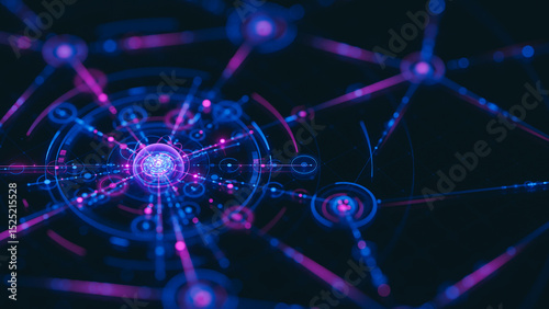 Big data technology data science analysis artificial intelligence generative ai deep learning machine learning algorithm neural flow network analytics innovation abstract futuristic. 3d rendering. photo