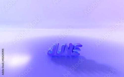 Hello June luxury 3d render illustration minimal design concept