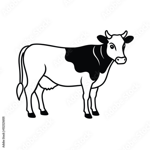 cow on a white background