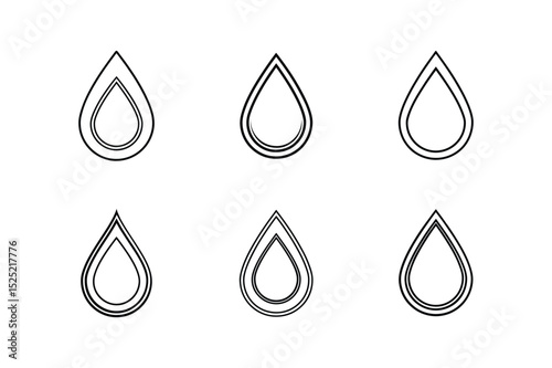 water droplet icon line art vector illustration