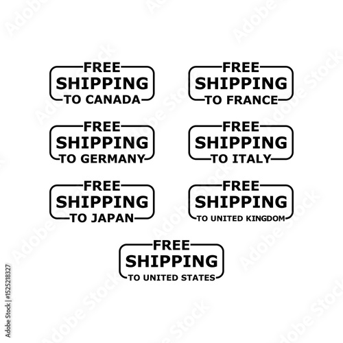 Free shipping in G7 countries icon isolated on white background