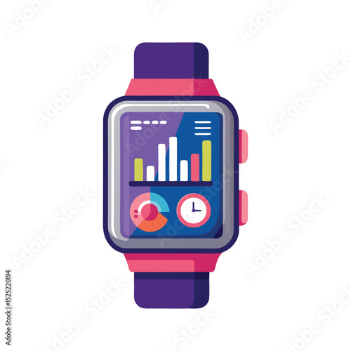 Smartwatch Interface Design Modern Health and Fitness Tracker Display