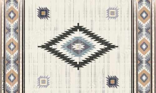 Navajo tribal vector seamless pattern. Native American ornament. Ethnic South Western decor style. Boho geometric ornament. Vector seamless pattern. Mexican blanket, rug. Woven carpet illustration