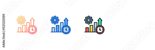 Productivity icon set multiple style collection