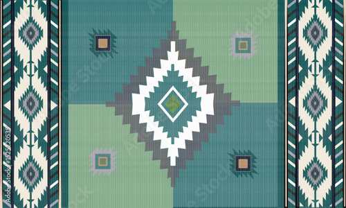 Navajo tribal vector seamless pattern. Native American ornament. Ethnic South Western decor style. Boho geometric ornament. Vector seamless pattern. Mexican blanket, rug. Woven carpet illustration