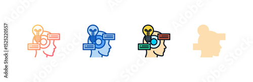 Insight icon set multiple style collection