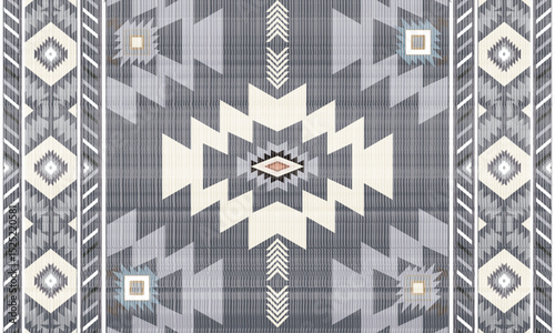Navajo tribal vector seamless pattern. Native American ornament. Ethnic South Western decor style. Boho geometric ornament. Vector seamless pattern. Mexican blanket, rug. Woven carpet illustration