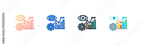Vision icon set multiple style collection
