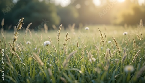 A meadow of nature grass  copy space on a close-up backdrop wallpaper