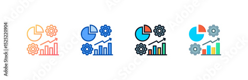 Management icon set multiple style collection