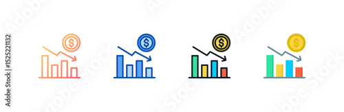 Decreasing icon set multiple style collection