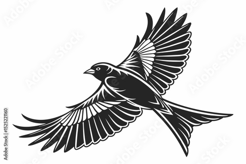 sparrow sihouette black vector