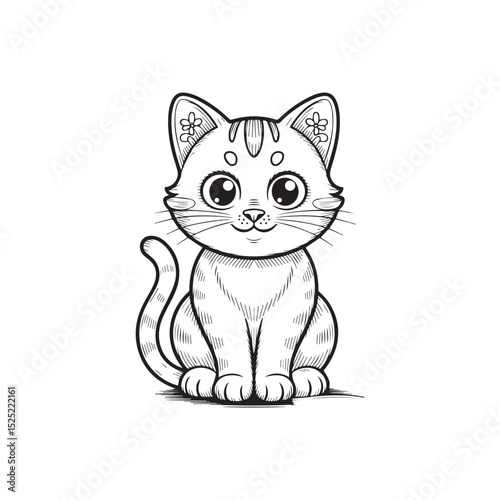 Adorable kitten illustration cute pet drawing