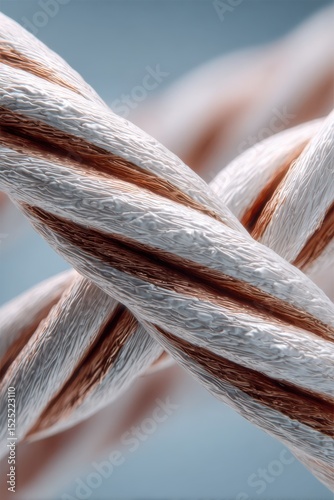 Exploring the intricate design of electric grid cables showcases clean insulation texture for renewable energy infrastructure