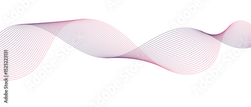 Abstract wave lines in purple pink gradient on minimalist background. Futuristic and dynamic look, perfect for tech, digital, and modern design projects.