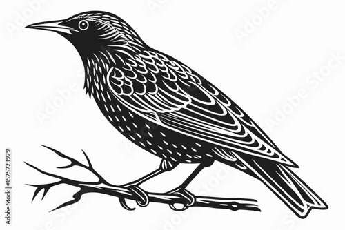 starling silhoette black vector