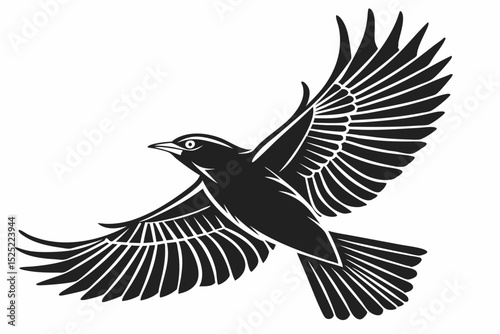 starling silhoette black vector