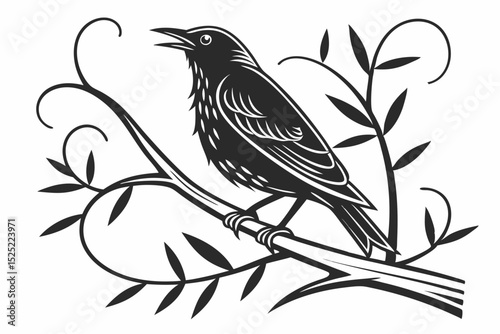 starling silhoette black vector