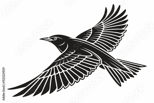 starling silhoette black vector