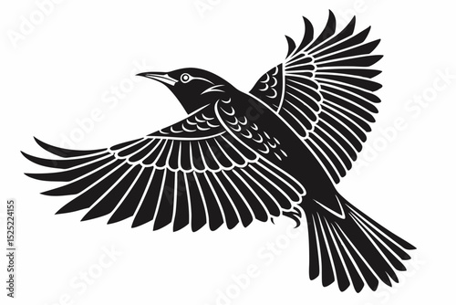 starling silhoette black vector