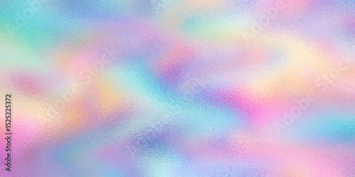Holographic colorful vector background. Shiny silver foil holo wallpaper, neon illustration