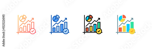 Inferential Statistics icon set multiple style collection