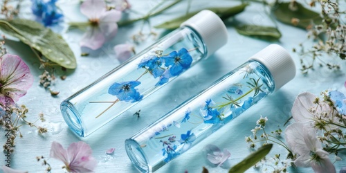 Tubes of hydrating bath oil with calming scent