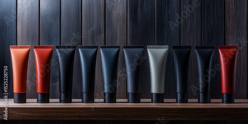 Tubes of men's grooming products with sleek designs