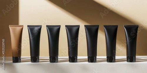 Tubes of men's grooming products with sleek designs