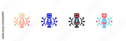 Voice Recognition icon set multiple style collection