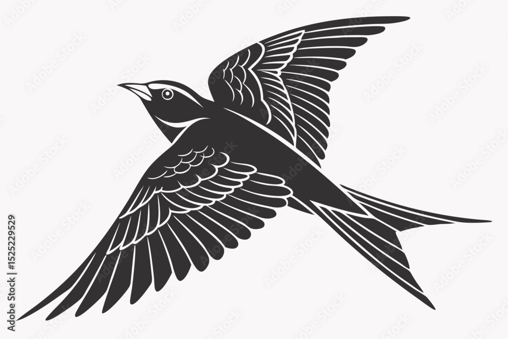 Fototapeta premium thrush sihouette black vector