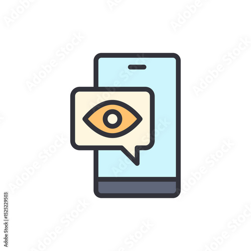Smartphone With Eye Icon Representing Privacy Settings And Surveillance