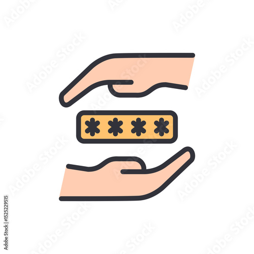 Hands Protecting Password Encryption Data Security And Privacy Concept