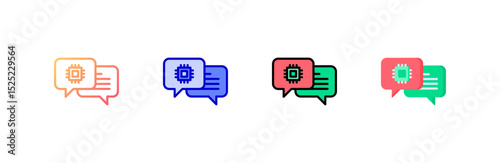 Chat icon set multiple style collection