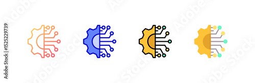 Deep Learning icon set multiple style collection