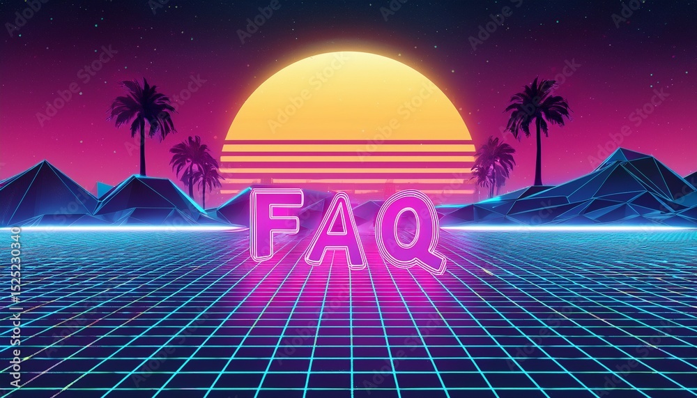 Naklejka premium faq stream panel overlay retrowave synthwave overlay