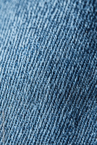 Exploring the intricate weaving patterns of raw denim fabric with a striking indigo hue