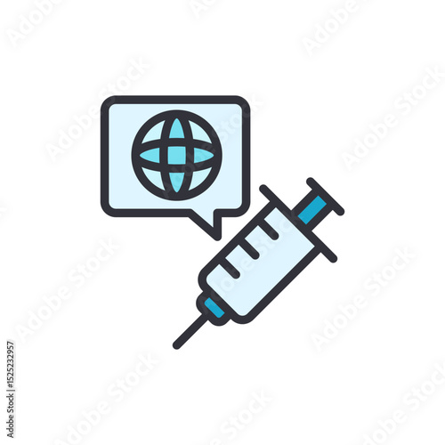 Global Vaccination Concept Illustrated With Syringe And Globe Icon