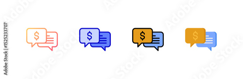 Chat icon set multiple style collection