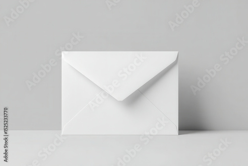 minimalist d stationery design featuring single ultrabright accent placed diagonally on clean light background photo