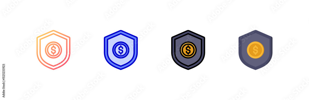 Obraz premium Secure icon set multiple style collection