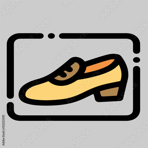 Brown baby shoes icon vector with soft sole and strap, perfect for kid’s fashion, childcare themes, parenting illustrations, or early age wear designs.